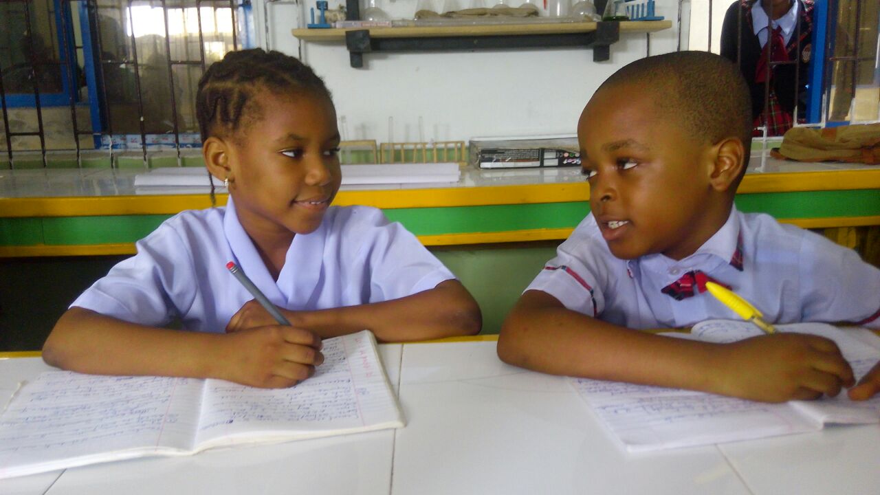 Students participating in school activity